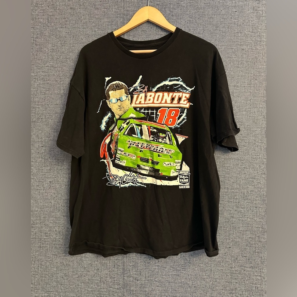Black Racing Graphic Kids T-Shirt Boby Labonte Size 2XL